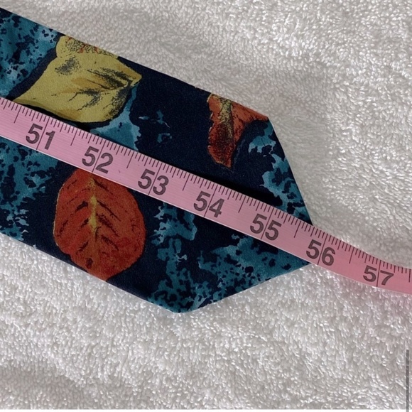 Vintage Boss Hugo Boss Leaf Print Silk Tie - Picture 8 of 8